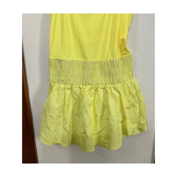 Free People Movement Righteous Runsie Neon Yellow Size Large Shorts Racerback - Picture 4 of 10